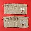 12Pcs 12 Styles Christmas Printed Burlap Packing Pouches Drawstring Bags ABAG-FS0001-03A-9