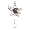 Natural Amethyst Pendants PALLOY-TA00444-03-1