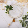 Cotton Rope & Wood Beads Knitting Wind Chime Pendant CF-TAC0001-08-11