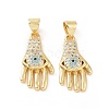 Brass Micro Pave Cubic Zirconia Pendants LS-ZIRC-P106-05G-2