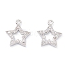 Rack Plating Brass Micro Pave Cubic Zirconia Charms X-ZIRC-C026-03P-1