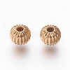 Brass Corrugated Beads X-KK-S314-6mm-13G-2