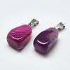 Natural Banded Agate/Striped Agate Pendants G-T122-20B-2
