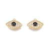 Brass Pave Clear & Black Cubic Zirconia Charms KK-N231-312-2