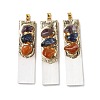 Natural Mixed Gemstone & Selenite Big Pendants G-H084-09G-03-1