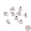 Anti-Tarnish Rhodium Plated 925 Sterling Silver Stopper Beads STER-D035-02P-1