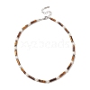 Natural Mixed Gemstone & Pearl & Crystal Rhinestone Beaded Necklace for Women NJEW-JN04209-4