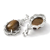 Natural Tiger Eye Oval Pendants G-NH0025-15P-10-2