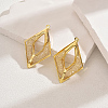 Elegant Classic Brass Rhombus Stud Earrings for Women TV7819-1-1