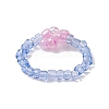 5Pcs 5 Colors Flower Glass Beads Stretch Rings for Women RJEW-JR00744-3