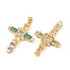 Brass with Cubic Zirconia Pendants KK-L255-08G-2