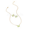 Butterfly Acrylic Rhinestone with Iron Pendant Necklaces & Stud Earrings Sets for Women WGFFCAF-07-3