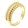 Brass Micro Pave Clear Cubic Zirconia Open Cuff Rings for Women RJEW-M021-03G-3