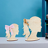 2 Sizes Single Tail Girl Wooden Head Child Silhouette Stands ODIS-WH0030-15D-6