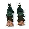 Polycotton(Polyester Cotton) Layered Tassel Big Pendant Decorations FIND-T052-16-14-3