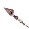 Rack Plating Brass Cable Chain Cone Dowsing Pendulums HJEW-G016-01R-4