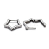 304 Stainless Steel Star Huggie Hoop Earrings STAS-H156-06P-3