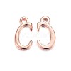 Rose Gold Plated Alloy Letter Pendants X-PALLOY-J718-01RG-C-1