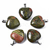 Natural Unakite Pendants G-N0325-12B-1