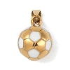 Trendy Necklace Findings 304 Stainless Steel FootBall/Soccer Ball Pendants STAS-L012-B01G-04-1