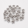 Tarnish Resistant 5-Petal 304 Stainless Steel Flower Bead Caps STAS-L205-09B-1