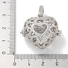 Rack Plating Brass Micro Pave Clear Cubic Zirconia Bead Cage Pendants KK-L224-007P-3