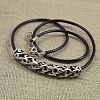 Jewelry Miao Yin Cang Yin Rose Hollow Bend Black Leather Rope Little Fish Lotus Female Short Necklace IZ4680-9-1