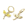 Dragonfly Real 18K Gold Plated Brass Dangle Leverback Earrings EJEW-L268-011G-04-2
