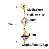 Brass Cubic Zirconia Navel Ring AJEW-EE0004-28D-3