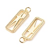 Brass Micro Pave Clear Cubic Zirconia Pendants ZIRC-P094-05G-RS-3