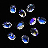 Oval Transparent Glass Cabochons MRMJ-T009-103-1