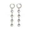 304 Stainless Steel Flat Round Earrings for Women EJEW-K281-32P-1