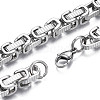 201 Stainless Steel Byzantine Chain Bracelet for Men Women BJEW-S057-70-3