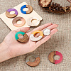 18Pcs 9 Colors Resin & Walnut Wood Pendants RESI-BT0001-07-5