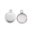304 Stainless Steel Pendant Cabochon Settings X-STAS-G127-13-8mm-P-1