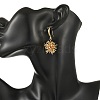 Brass Micro Pave Clear Cubic Zirconia Dangle Earrings for Women EJEW-JE07502-2