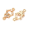 Brass Pave Clear Cubic Zirconia Connector Charms CU-CBAEC99-10G-2