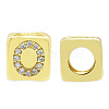 Brass Micro Pave Clear Cubic Zirconia European Beads KK-T030-LA842-OX3-1