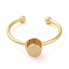 Brass Open Cuff Ring Components KK-Q799-01G-02-2