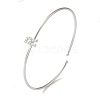 Rack Plating Brass Micro Pave Clear Cubic Zirconia Letter Open Cuff Bangles BJEW-A018-01P-R-1