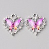 Platinum Alloy Rhinestone Pendants FIND-TAC0008-69P-03-1