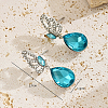 Elegant Alloy Butterfly with Teardrop Dangle Stud Earrings TF5032-5