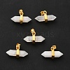 Natural Moonstone Double Terminal Pointed Pendants G-P481-01G-10-1