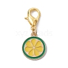 Fruits Alloy Enamel Pendant Decorations HJEW-JM01495-3