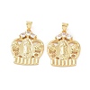 Brass Micro Pave Cubic Zirconia Pendants ZIRC-P106-20G-2