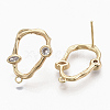 Brass Cubic Zirconia Stud Earring Findings X-KK-S354-229-NF-1