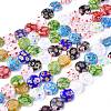 Flat Round Handmade Millefiori Glass Beads Strands LK-R004-62-1