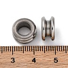 Tarnish Resistant 304 Stainless Steel Grooved Beads STAS-I117-16D-P-3