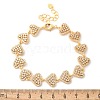 Brass Micro Pave Clear Cubic Zirconia Link Chain Bracelets BJEW-M053-02G-2