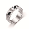 Rotating Titanium Steel Anxiety Relief Rings for Women Men PW-WG4928D-20-1